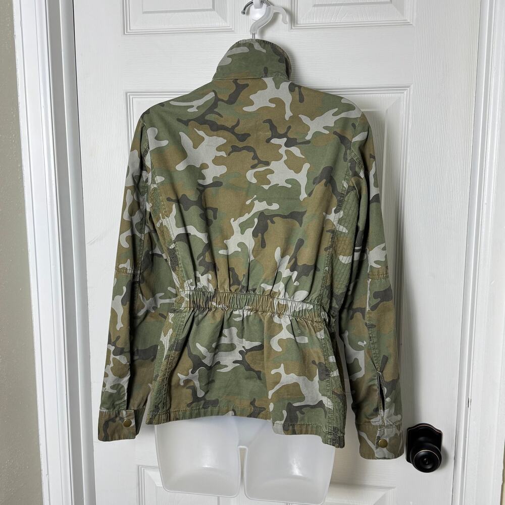 Cotton Camo Utility Jacket Military Drawstring Waist Cargo Gorpcore - Picture 2 of 11
